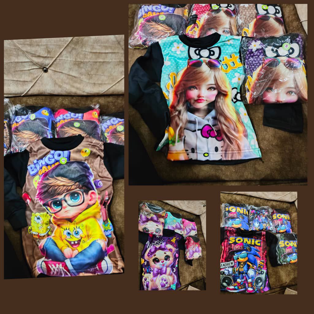 بيجاما ولادي بناتي مخمل طبعة ديجيتال